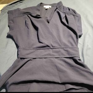 Elegant Navy Wrap Blouse